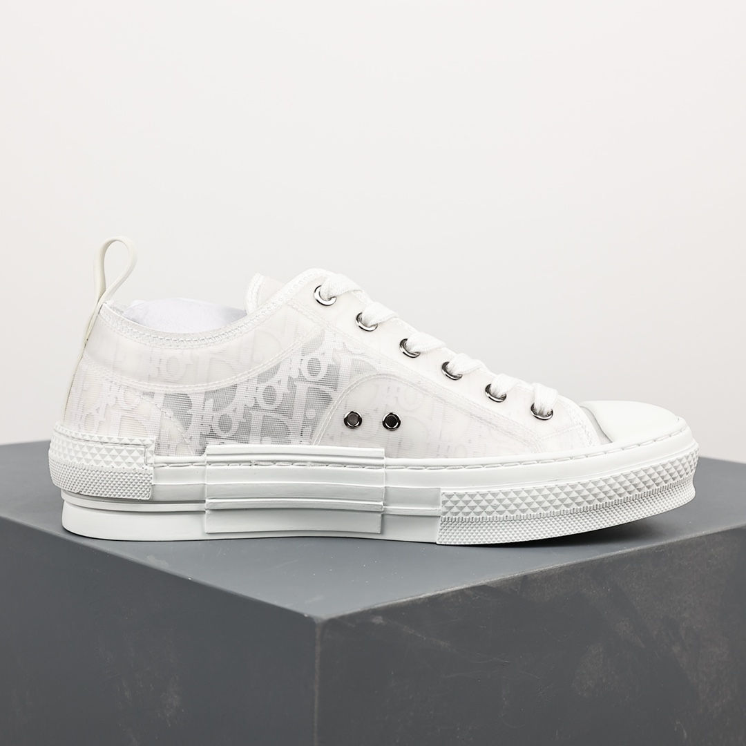 #Dior B23 Oblique High Top Sneakers Dior ”CD Oblique” series white low top