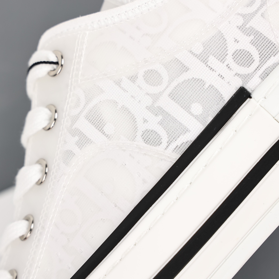 #Dior B23 Oblique High Top Sneakers Dior ”CD Oblique” series white low top