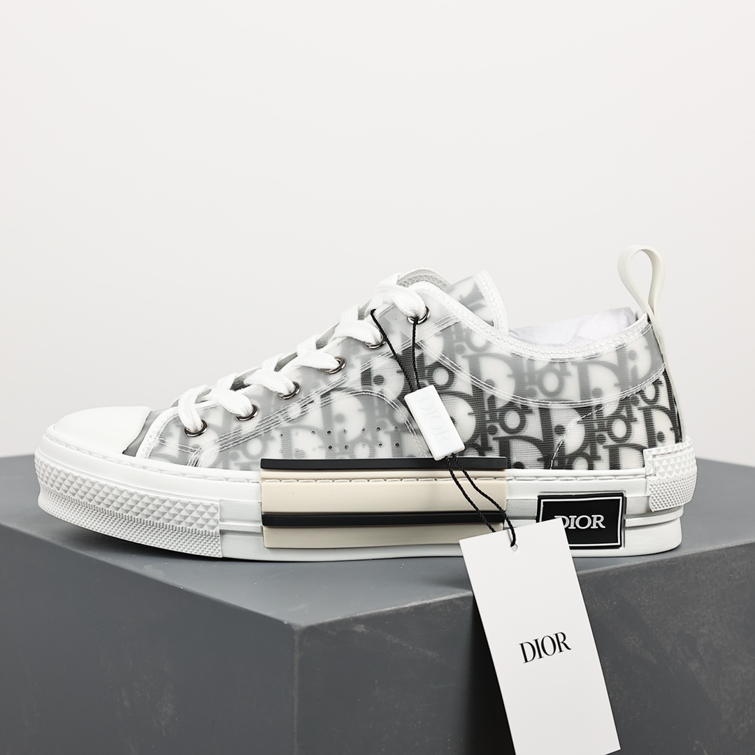 #Dior B23 Oblique High Top Sneakers Dior ”CD Oblique” series classic gray low top