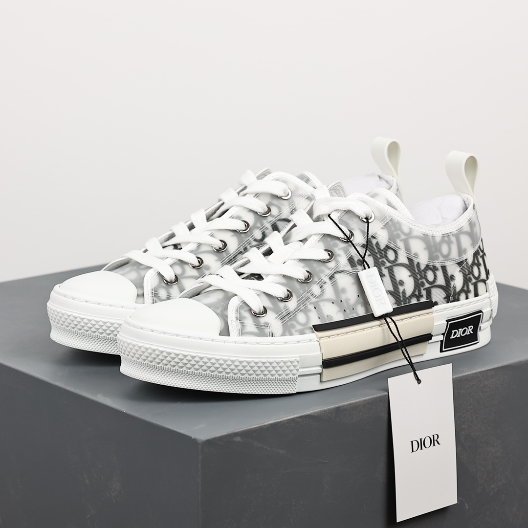 #Dior B23 Oblique High Top Sneakers Dior ”CD Oblique” series classic gray low top