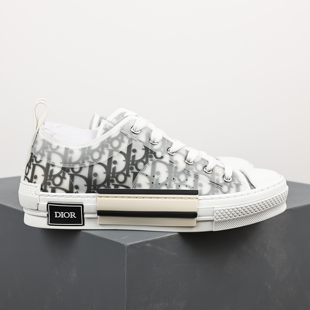 #Dior B23 Oblique High Top Sneakers Dior ”CD Oblique” series classic gray low top