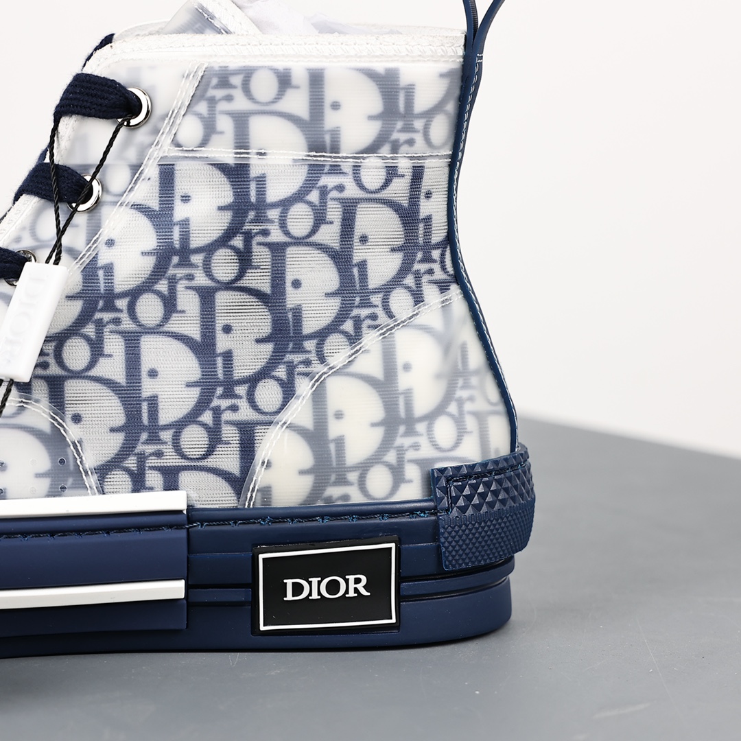 #Dior B23 Oblique High Top Sneakers Dior ”CD Oblique” series blue high top