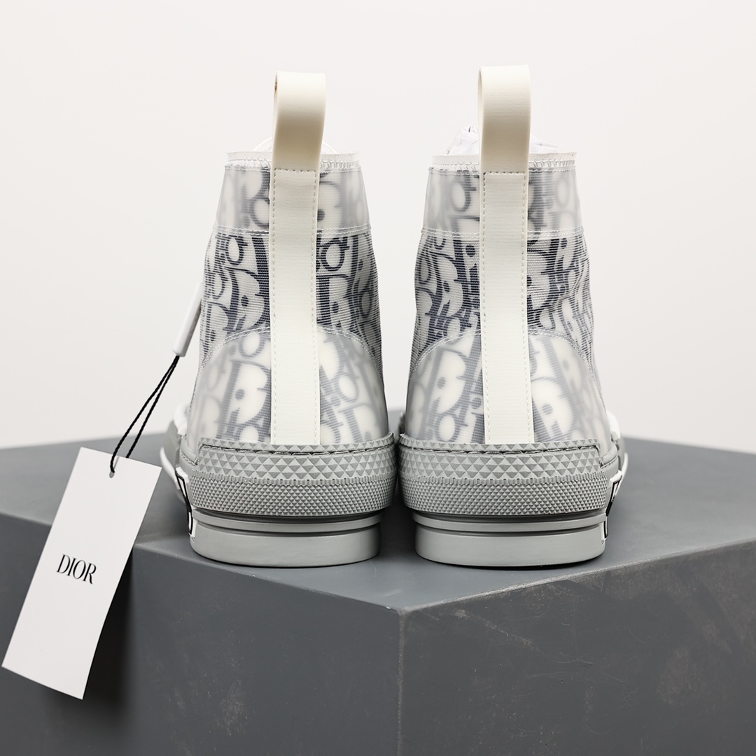 #Dior B23 Oblique High Top Sneakers Dior ”CD Oblique” series white, blue and gray high top