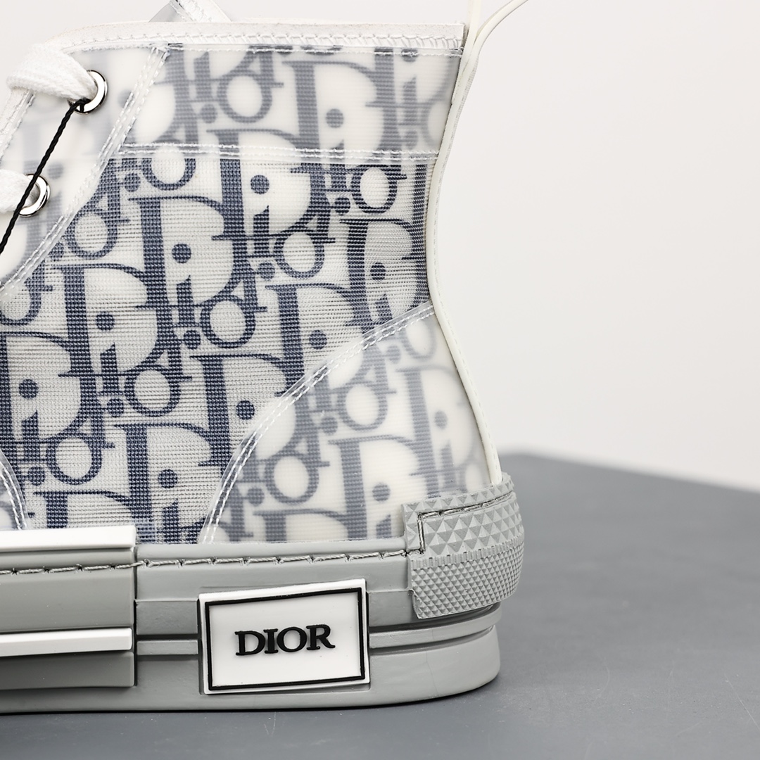 #Dior B23 Oblique High Top Sneakers Dior ”CD Oblique” series white, blue and gray high top