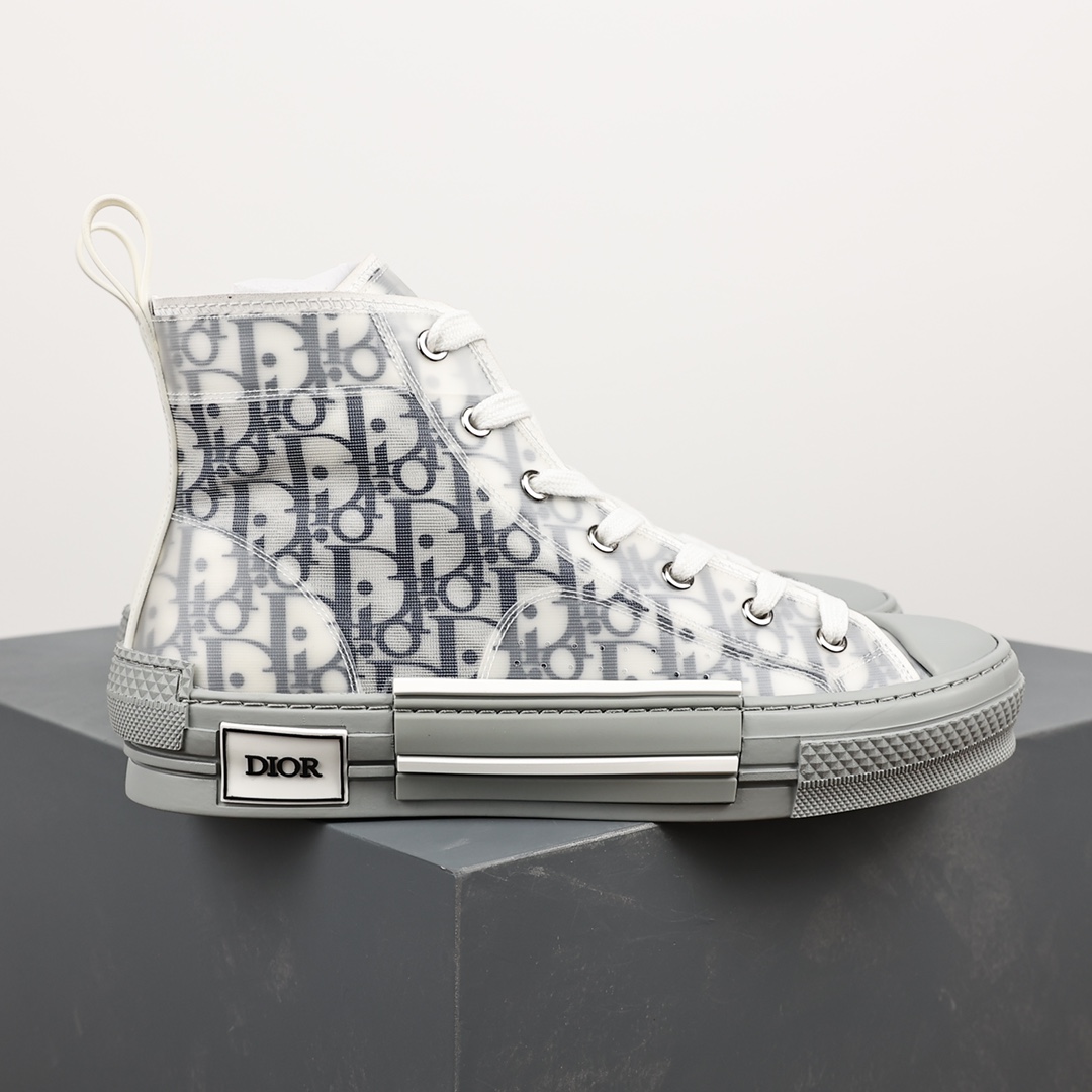 #Dior B23 Oblique High Top Sneakers Dior ”CD Oblique” series white, blue and gray high top