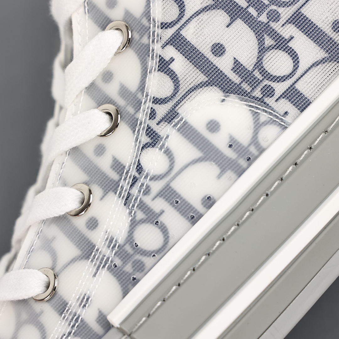 #Dior B23 Oblique High Top Sneakers Dior ”CD Oblique” series white, blue and gray high top