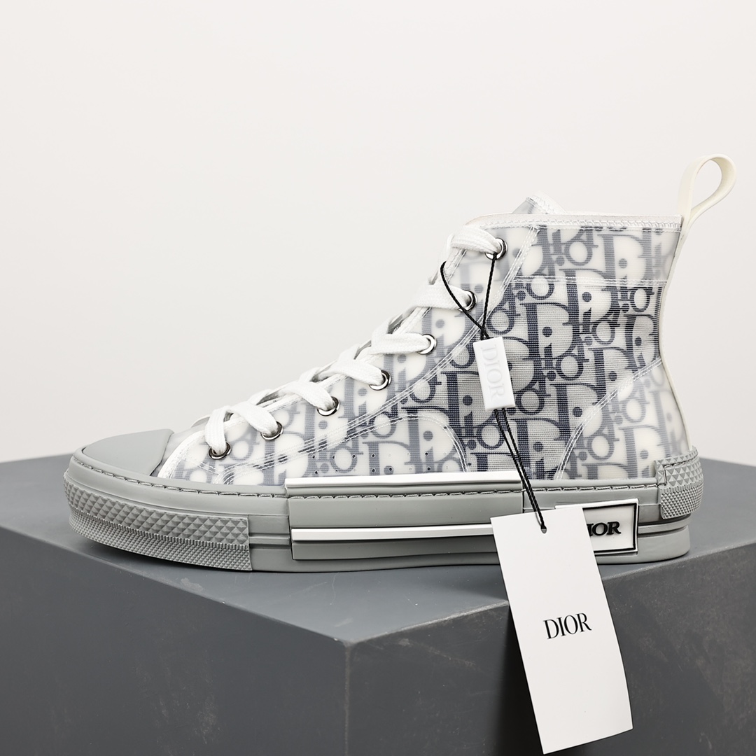 #Dior B23 Oblique High Top Sneakers Dior ”CD Oblique” series white, blue and gray high top