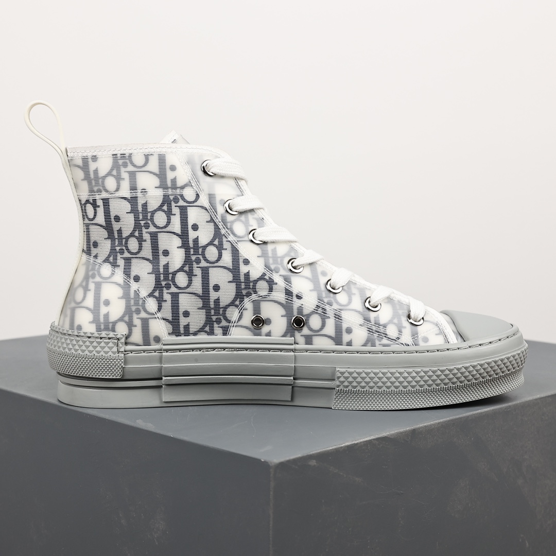 #Dior B23 Oblique High Top Sneakers Dior ”CD Oblique” series white, blue and gray high top