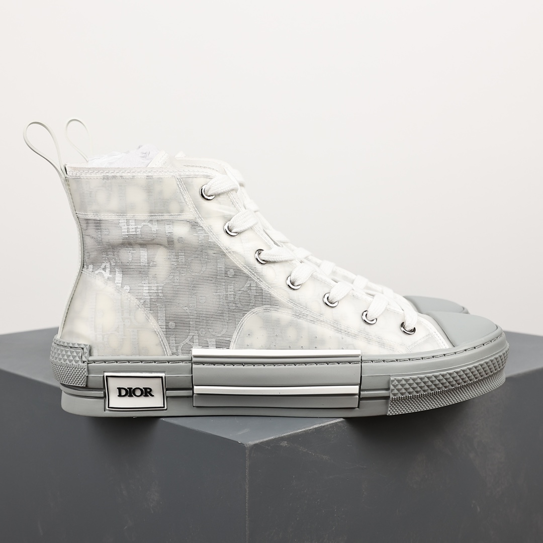 #Dior B23 Oblique High Top Sneakers Dior ”CD Oblique” series gray and white high top