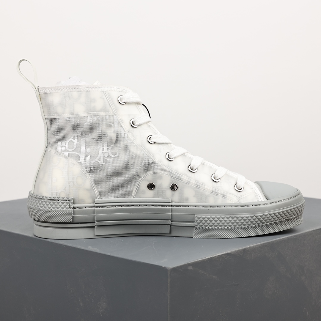 #Dior B23 Oblique High Top Sneakers Dior ”CD Oblique” series gray and white high top