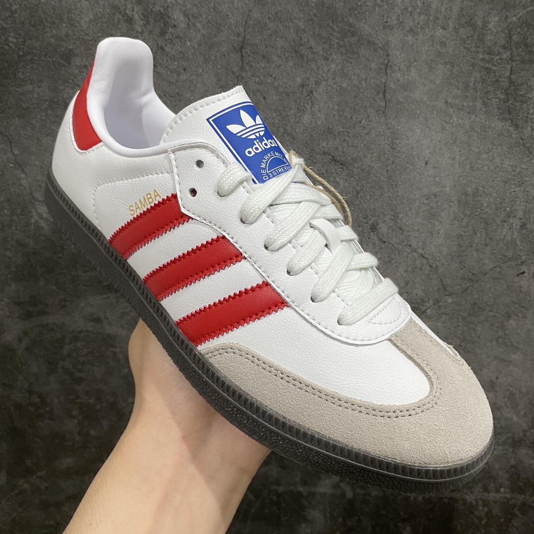 [Pure original] AD clover SAMBA men and women retro sports casual German training shoes IG1025 white and red