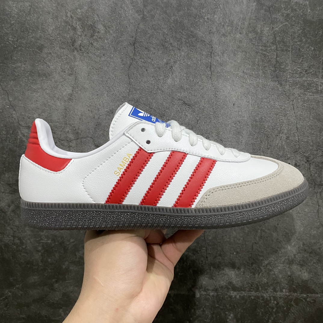 [Pure original] AD clover SAMBA men and women retro sports casual German training shoes IG1025 white and red