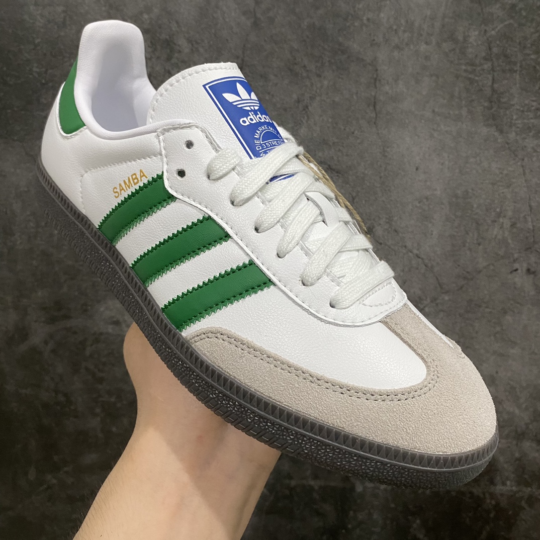 [Pure original] AD clover SAMBA men and women retro sports casual German training shoes IG1024 white and blue