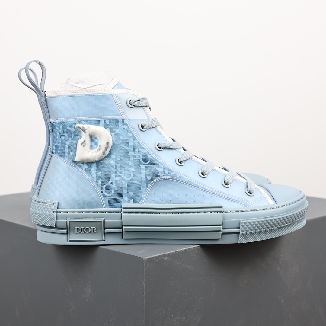 #Dior B23 Oblique High Top Sneakers Dior ”CD Oblique” series CD joint blue high top