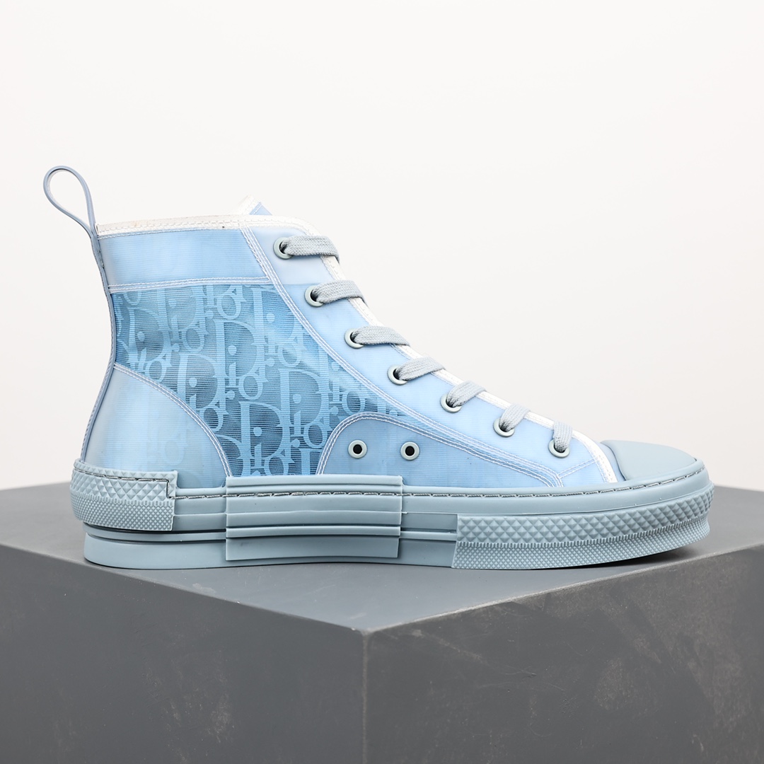 #Dior B23 Oblique High Top Sneakers Dior ”CD Oblique” series CD joint blue high top