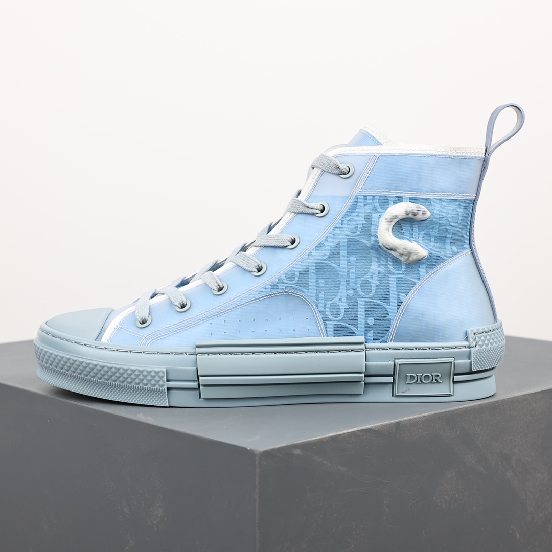 #Dior B23 Oblique High Top Sneakers Dior ”CD Oblique” series CD joint blue high top