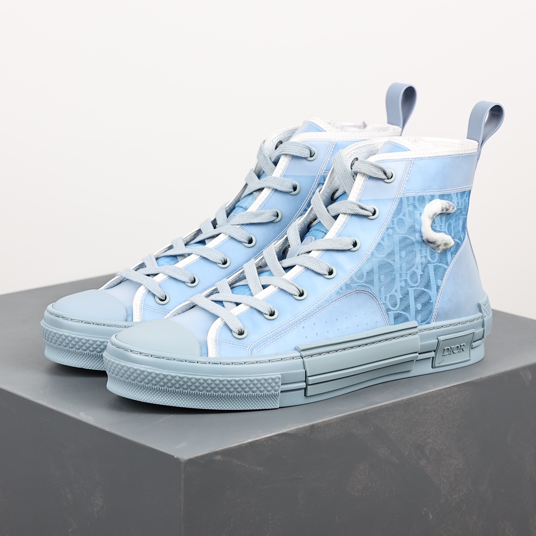 #Dior B23 Oblique High Top Sneakers Dior ”CD Oblique” series CD joint blue high top