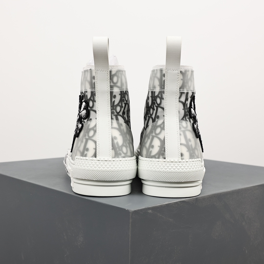 #Dior B23 Oblique High Top Sneakers Dior ”CD Oblique” series ghost head bee joint high top