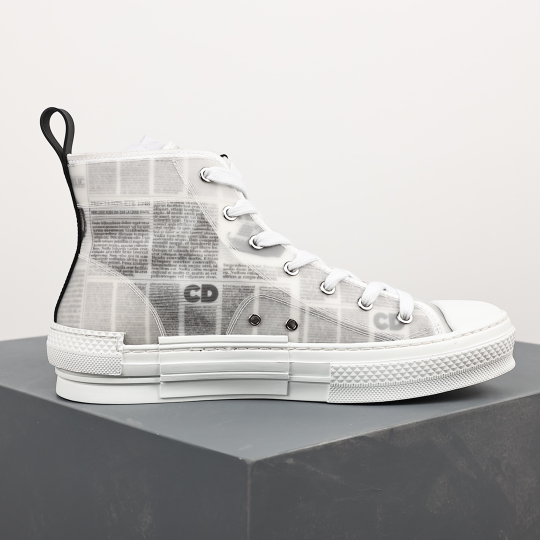 #Dior B23 Oblique High Top Sneakers Dior ”CD Oblique” series newspaper high top