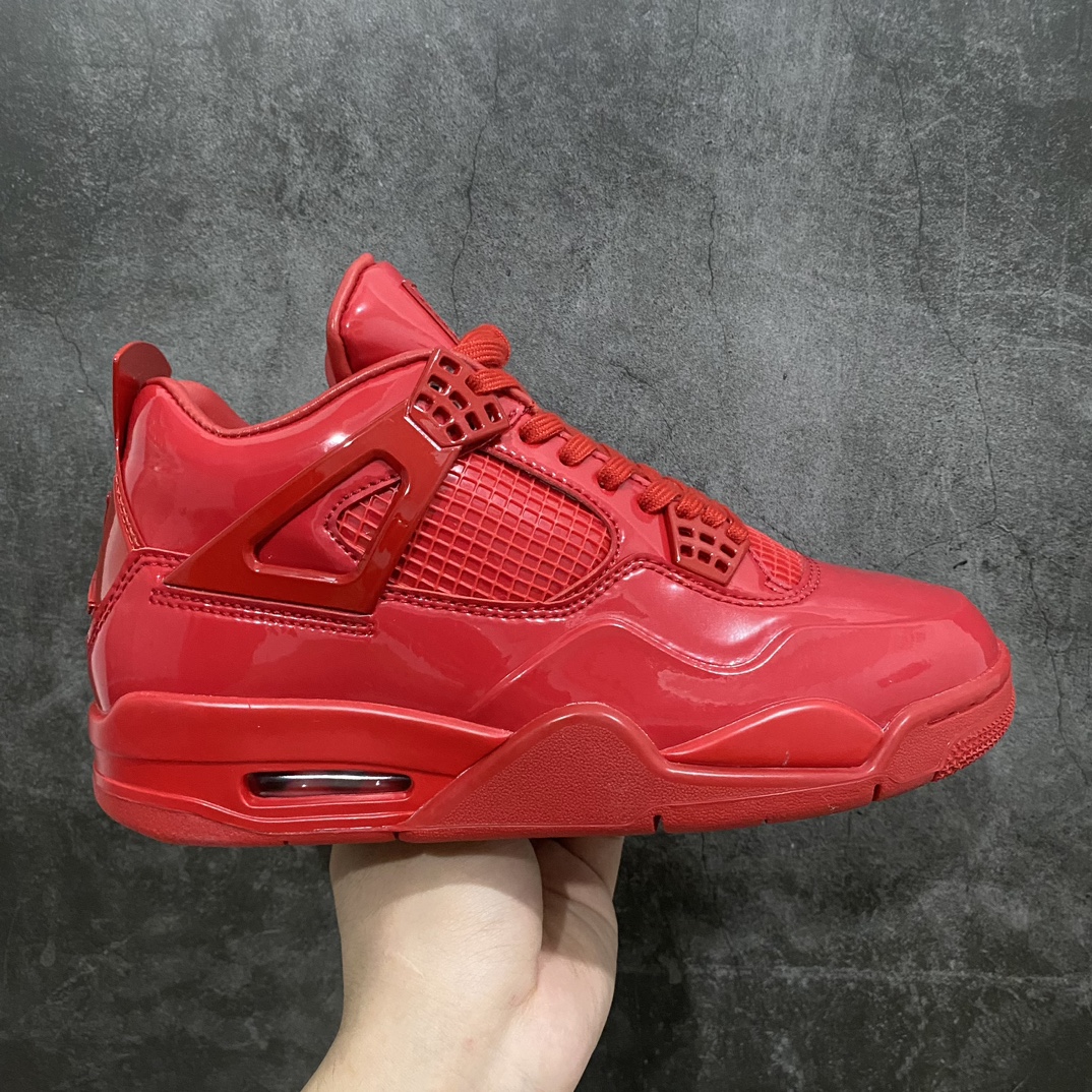 [Pure original PB version] Air Jordan AJ4 Retro ”11Lab4 Red” AJ4 Joe 4 red patent leather culture basketball shoes 719864-600