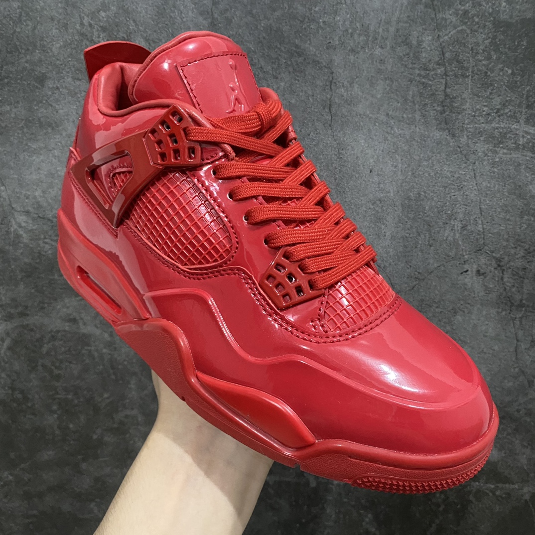 [Pure original PB version] Air Jordan AJ4 Retro ”11Lab4 Red” AJ4 Joe 4 red patent leather culture basketball shoes 719864-600