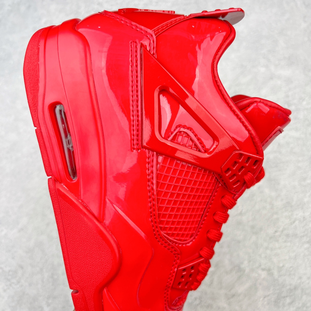 图片[6]-💰340 ＃PB Air Jordan AJ4 Retro 漆皮红 719864-600 耗时半年巨作 40余配色陆续出货 全套原纸板楦头开发 调试30余版 确保原汁原味完美呈现四代版型 一比一鞋头弧度高度趴度鞋身弧度 此版本只针对中端市场 皮料材质有所更替 其他数据细节工艺流程均保持公司一致 细节品控鞋型随意秒杀市面3XX 4XX 原厂TPU网格鞋带扣 正确内里网布 菱角分明不变形无多余毛边 柔软性质感一致于原鞋 原厂织唛标 原厂飞人电绣工艺 独家绑鞋带手法 印刷中底布 四线拉帮 米色美纹纸贴合固定 进口港宝加持 后跟自然饱满 全鞋荧光划线卡点 追求极致完美 每一双都是工艺品 多重QC质检 超越公司货的品控标准 实实在在的免检产品 尺码：40 40.5 41 42 42.5 43 44 44.5 45 46 47.5 编码：by4936010-运动鞋