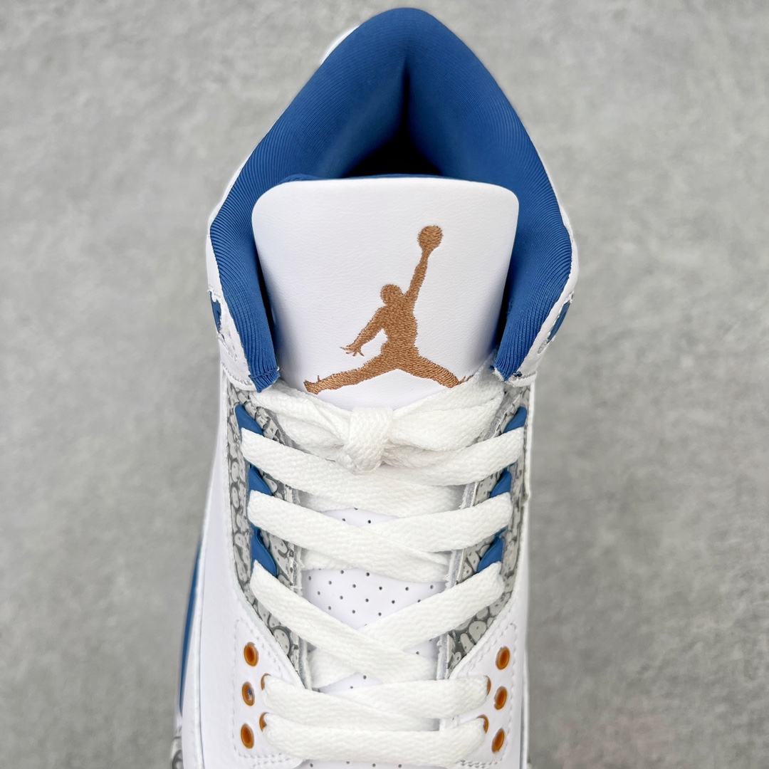 图片[5]-＃PB福利特价 Air Jordan AJ3 Retro 市场中端王者 全套原纸板楦头开发 原厂大底磨具加持立体防滑纹理 原装可视Air Sole气垫 原汁原味最完美的三代版型 唯一正确鞋头趴度弧度高度鞋身腰线 此版本只针对中端市场 皮料材质有所更替 其他数据细节工艺流程均保持一致 绝不口嗨 细节品控鞋型随意秒杀市面3XX 4XX 原厂TPU后跟饰片 正确内里反口里网布 皮料菱角分明不变形无多余毛边 正确手工大底描漆拉丝 市场唯一原厂鞋扣模具 原厂织唛标 原厂飞人电绣工艺 尾指中部跳三针 独家绑鞋带手法 印刷中底布 四线拉帮 米色美纹纸贴合固定 进口港宝加持 后跟自然饱满 全鞋荧光划线卡点 追求极致完美 每一双都是工艺品 多重QC质检 超越公司货的品控标准 实实在在的免检产品 尺码：40 40.5 41 42 42.5 43 44 44.5 45 45.5 46 47.5-选品中心