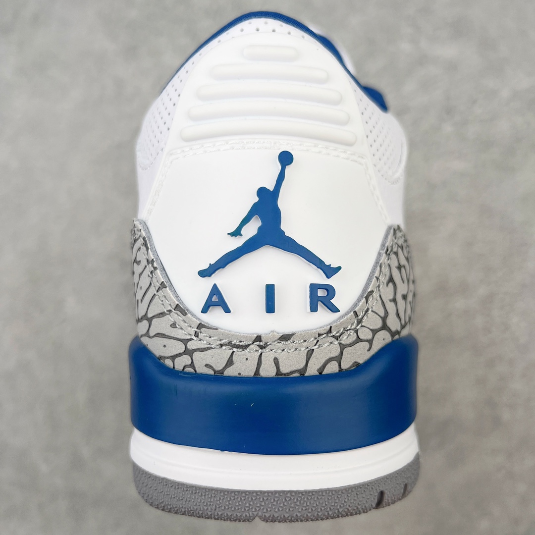 图片[8]-＃PB福利特价 Air Jordan AJ3 Retro 市场中端王者 全套原纸板楦头开发 原厂大底磨具加持立体防滑纹理 原装可视Air Sole气垫 原汁原味最完美的三代版型 唯一正确鞋头趴度弧度高度鞋身腰线 此版本只针对中端市场 皮料材质有所更替 其他数据细节工艺流程均保持一致 绝不口嗨 细节品控鞋型随意秒杀市面3XX 4XX 原厂TPU后跟饰片 正确内里反口里网布 皮料菱角分明不变形无多余毛边 正确手工大底描漆拉丝 市场唯一原厂鞋扣模具 原厂织唛标 原厂飞人电绣工艺 尾指中部跳三针 独家绑鞋带手法 印刷中底布 四线拉帮 米色美纹纸贴合固定 进口港宝加持 后跟自然饱满 全鞋荧光划线卡点 追求极致完美 每一双都是工艺品 多重QC质检 超越公司货的品控标准 实实在在的免检产品 尺码：40 40.5 41 42 42.5 43 44 44.5 45 45.5 46 47.5-选品中心