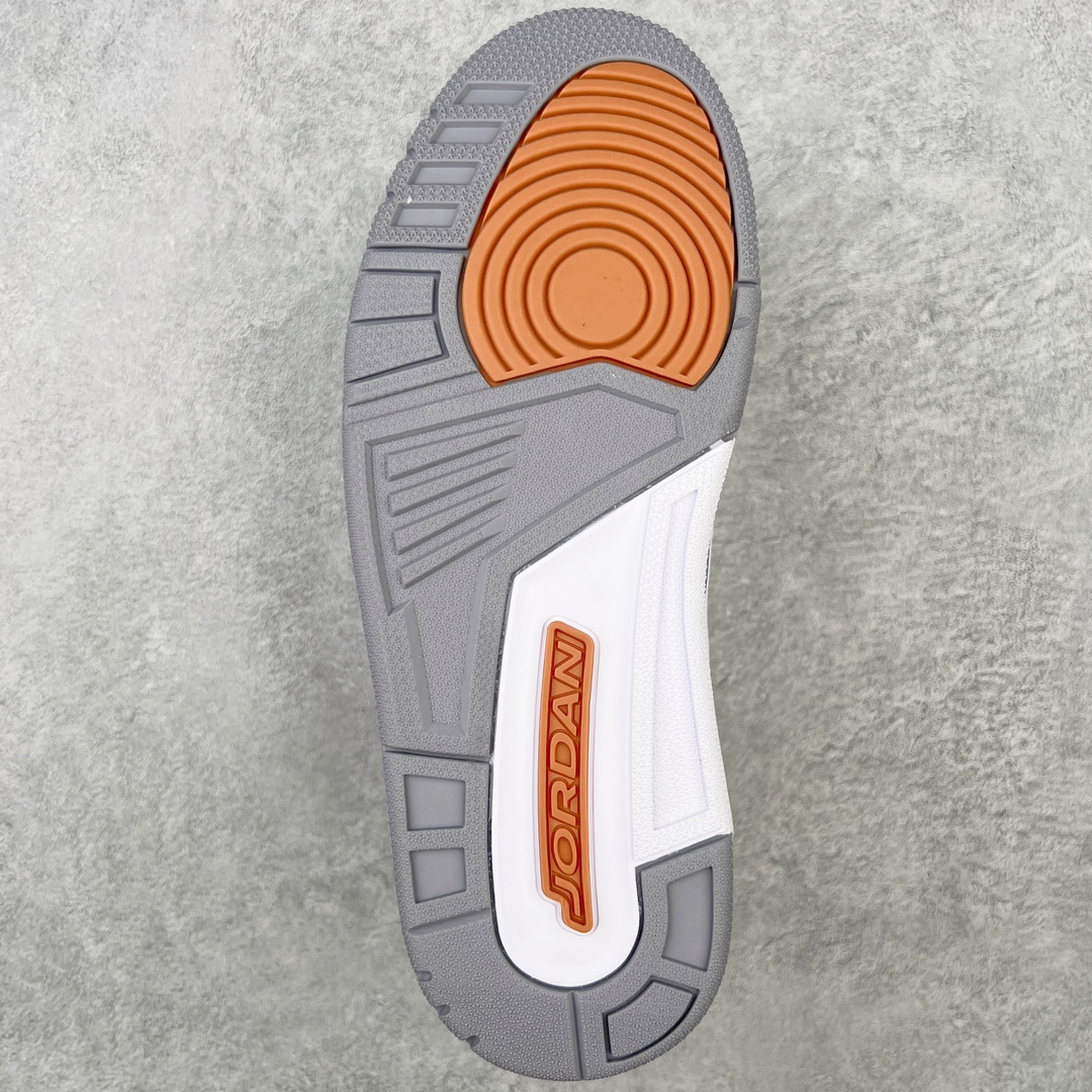 图片[9]-＃PB福利特价 Air Jordan AJ3 Retro 市场中端王者 全套原纸板楦头开发 原厂大底磨具加持立体防滑纹理 原装可视Air Sole气垫 原汁原味最完美的三代版型 唯一正确鞋头趴度弧度高度鞋身腰线 此版本只针对中端市场 皮料材质有所更替 其他数据细节工艺流程均保持一致 绝不口嗨 细节品控鞋型随意秒杀市面3XX 4XX 原厂TPU后跟饰片 正确内里反口里网布 皮料菱角分明不变形无多余毛边 正确手工大底描漆拉丝 市场唯一原厂鞋扣模具 原厂织唛标 原厂飞人电绣工艺 尾指中部跳三针 独家绑鞋带手法 印刷中底布 四线拉帮 米色美纹纸贴合固定 进口港宝加持 后跟自然饱满 全鞋荧光划线卡点 追求极致完美 每一双都是工艺品 多重QC质检 超越公司货的品控标准 实实在在的免检产品 尺码：40 40.5 41 42 42.5 43 44 44.5 45 45.5 46 47.5-选品中心