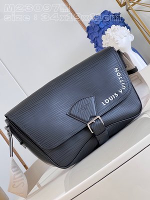 Louis Vuitton LV Montsouris Messenger Bags Black Epi Cowhide Fabric M23097