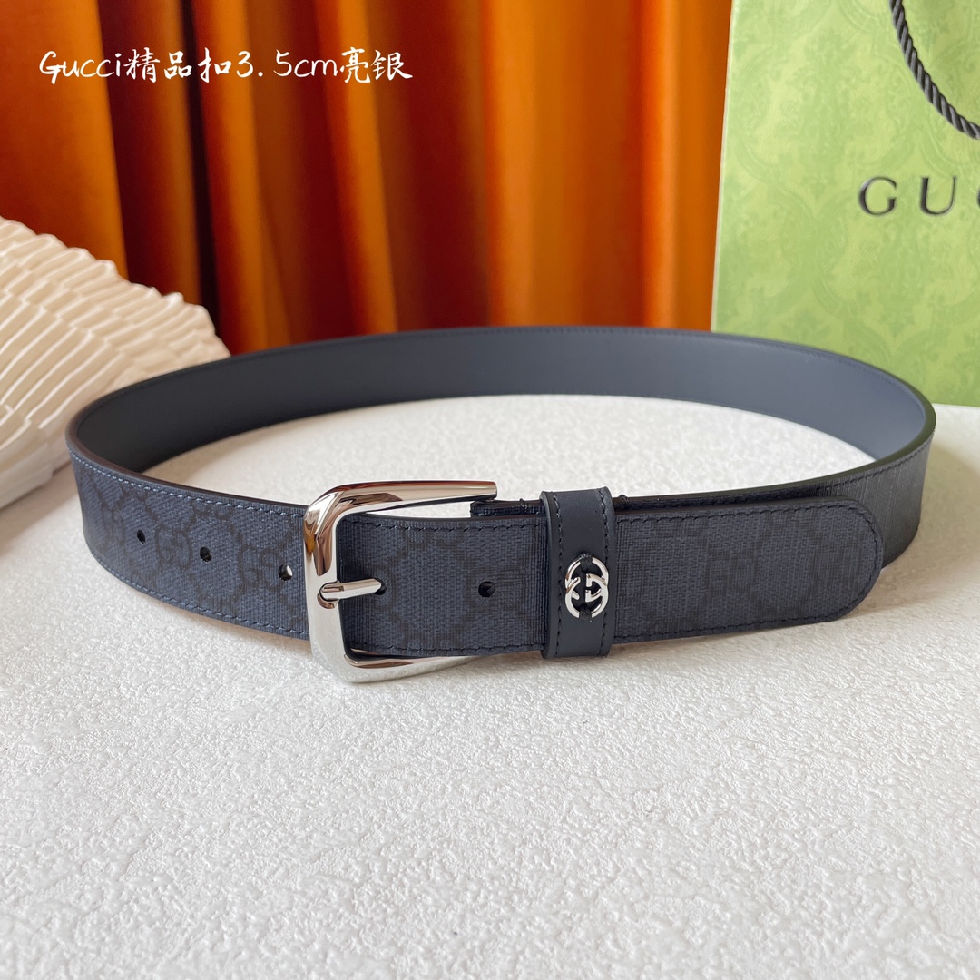 Gucci Classic Imported Calf Plain Pint Belt: Timeless Style in 3.5 Cm Width - 图片 5