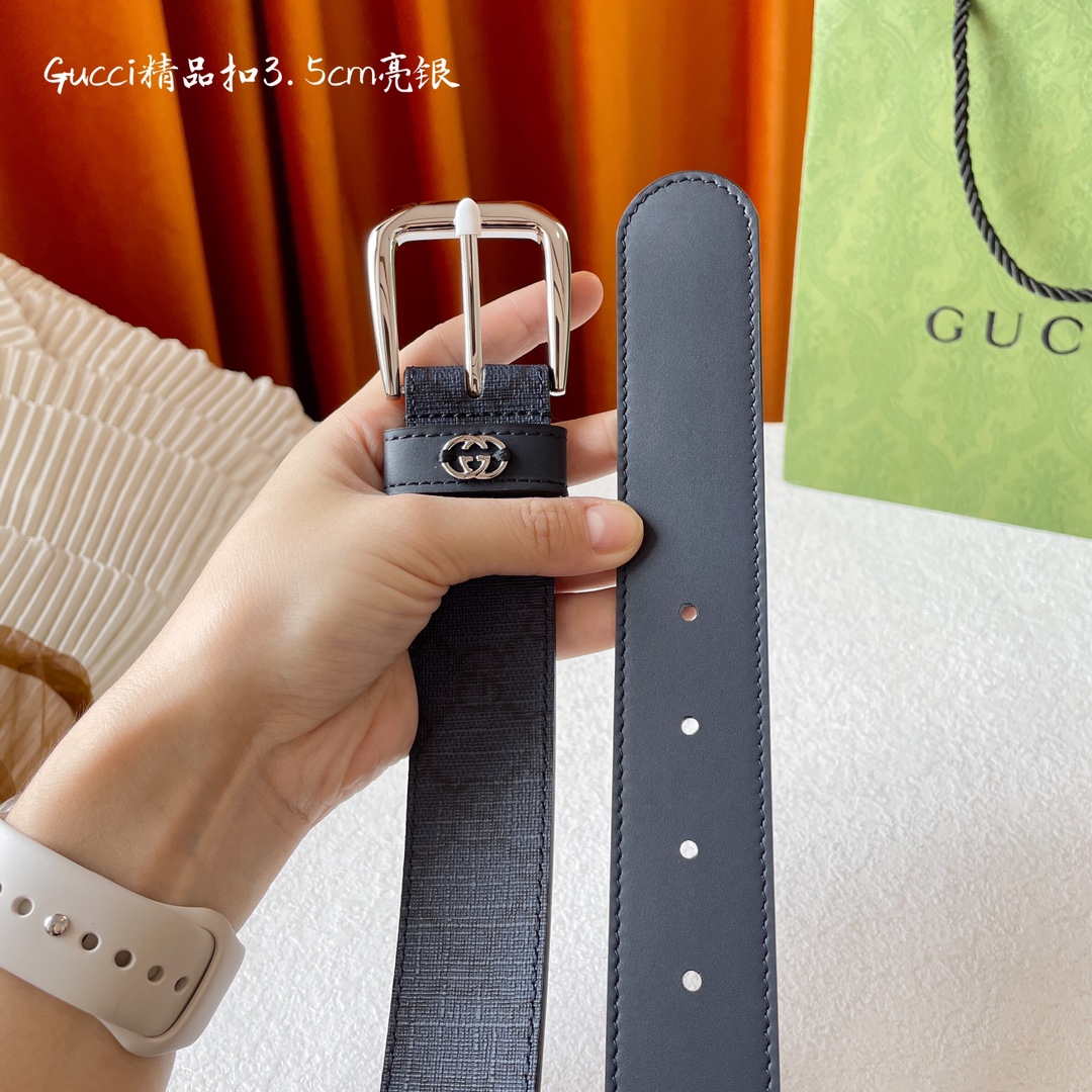 Gucci Classic Imported Calf Plain Pint Belt: Timeless Style in 3.5 Cm Width - 图片 4