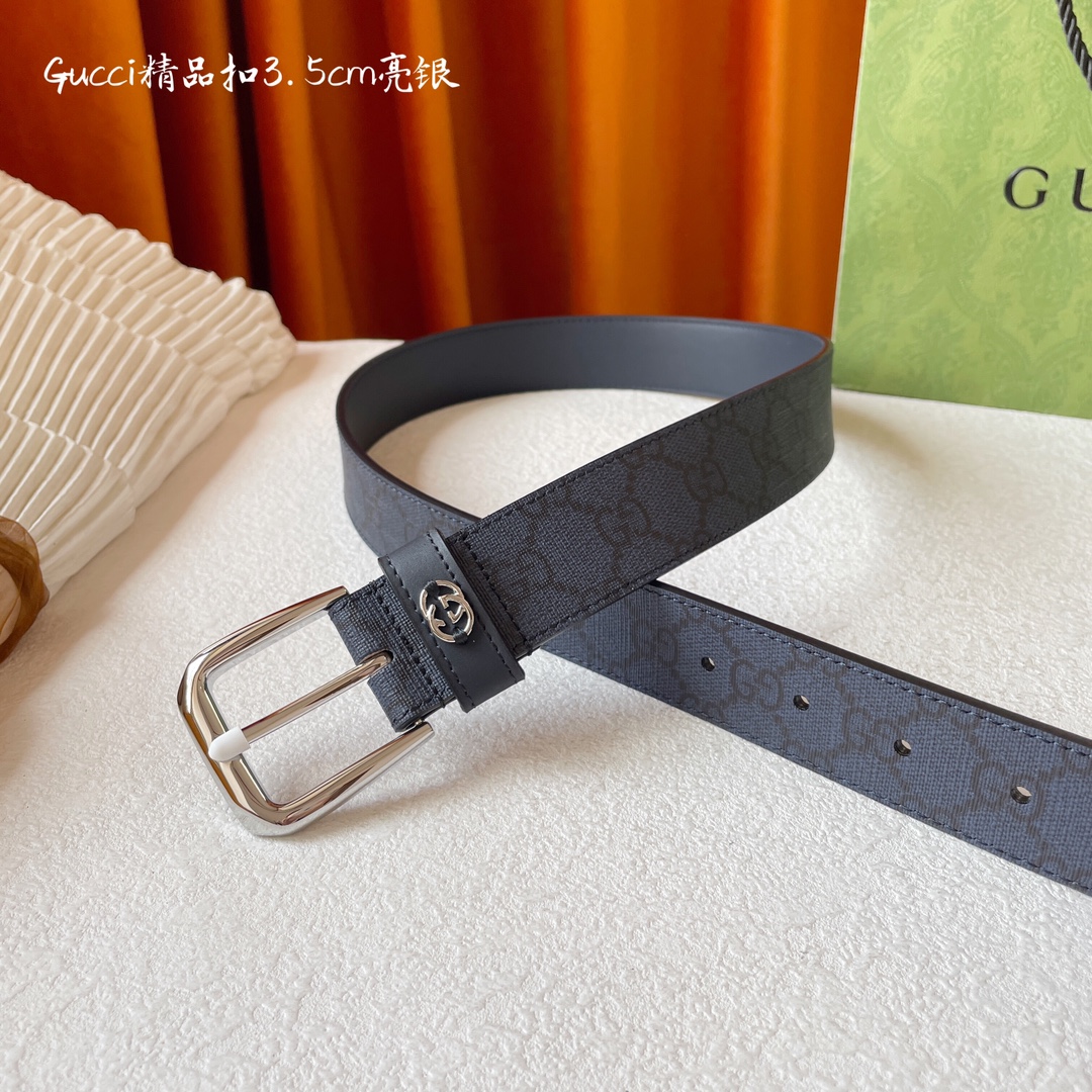 Gucci Classic Imported Calf Plain Pint Belt: Timeless Style in 3.5 Cm Width - 图片 3