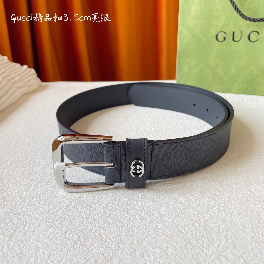 Gucci Classic Imported Calf Plain Pint Belt: Timeless Style in 3.5 Cm Width - 图片 2