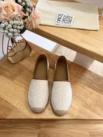 Loewe Shoes Espadrilles Designer 1:1 Replica
 Black White Cowhide Linen Rubber Fall/Winter Collection