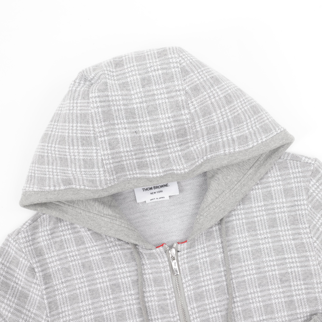 ThomBrowne/汤姆布朗 千鸟格提花条纹外套