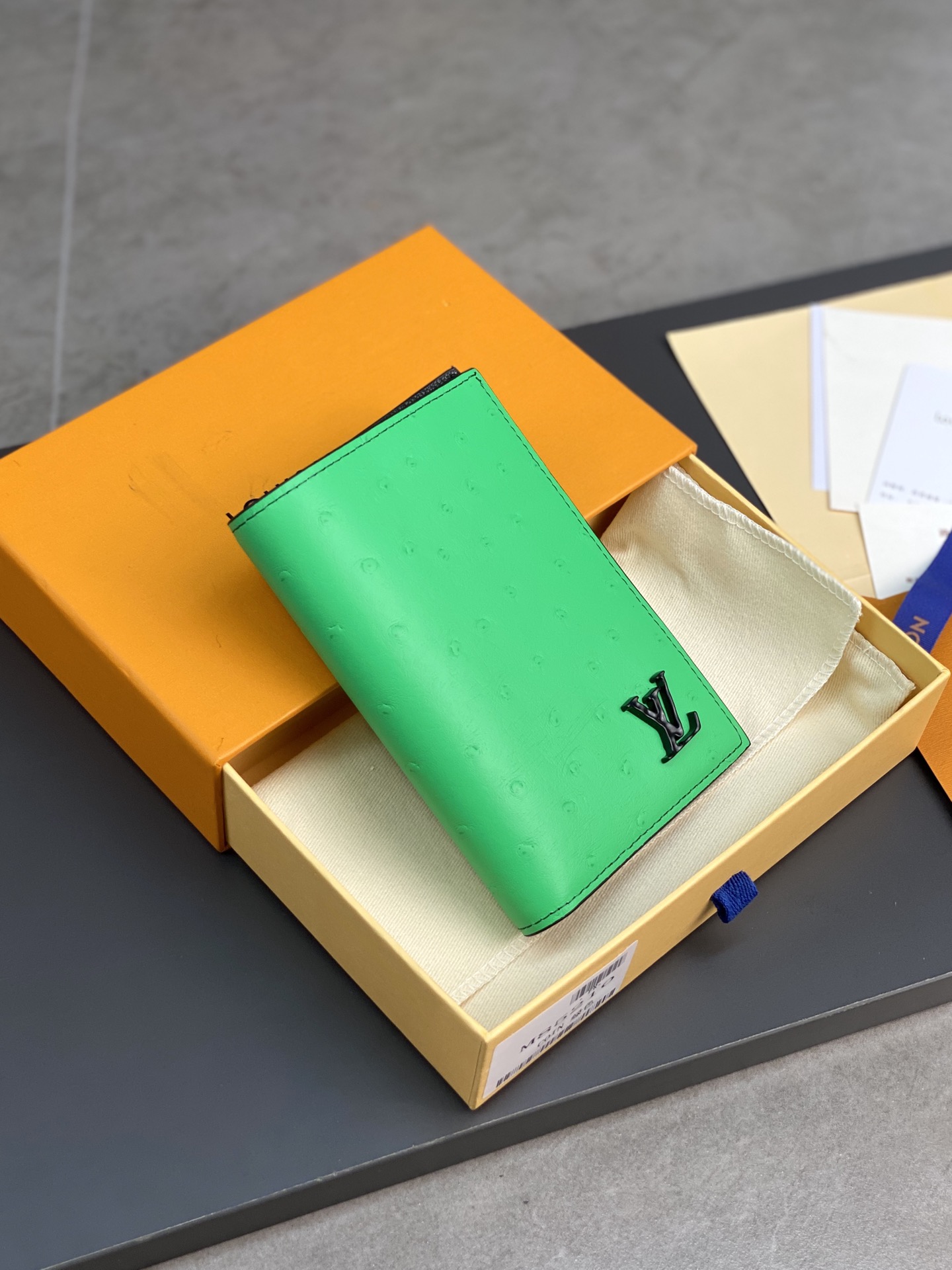 Louis Vuitton Luxury
 Wallet Card pack Best Designer Replica
 Green Ostrich Leather N82510
