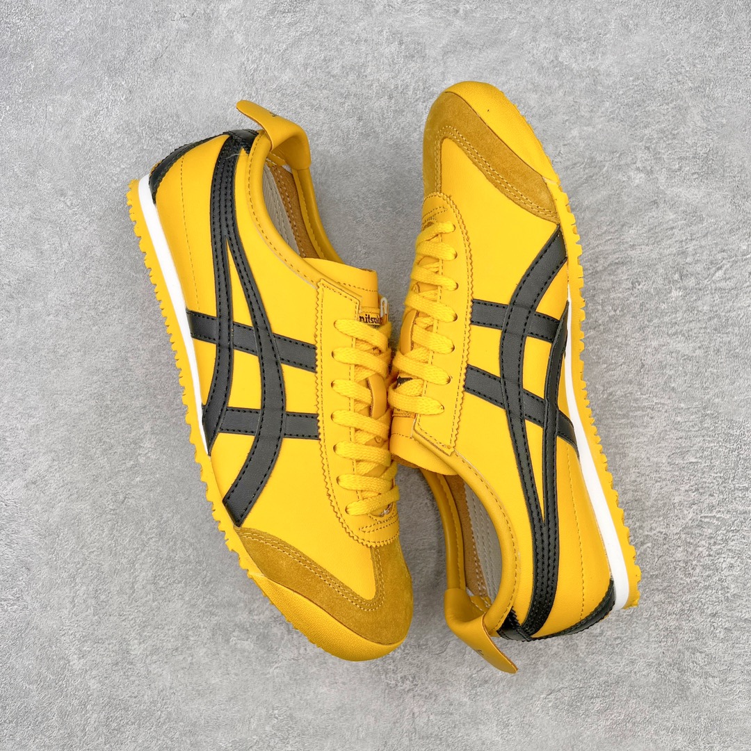 图片[3]-零售💰180 ＃C版 Asics Onitsuka Tiger MEXICO 66 亚瑟士鬼冢虎复古经典板鞋 李小龙黑黄 市场王者选手 海外订单工厂出品 长期生产补货永不断码 超成熟稳定的做工品控  原装全套纸板楦头开发 原汁原味 完美呈现版型 私模正确鞋底咬花纹路 一比一鞋头弧度高度鞋身弧度 绝不口嗨 细节品控鞋型随意秒杀市面 原档咬花纹路私模大底 一个单元有六个三角形 总体形拼接呈现花瓣状 官方四联吊牌 原装Ortholite轻量化鞋垫 原盒原配 质保卡 说明书 钢印防尘纸  纸板中底带钢印 乳胶组合鞋垫 支持全方位的对比专柜 产品从款式颜色造型上体现出追求舒适和细节的完美 鞋类更是推崇手工制作的严谨与完美 融舒适性与可穿性的设计风格 注重细节的完美和别致魅力 既保持稳重 又不失轻松的时尚感 尺码：36 37 37.5 38 39 39.5 40 40.5 41.5 42 42.5 43.5 44 45 编码：by1936080-运动鞋