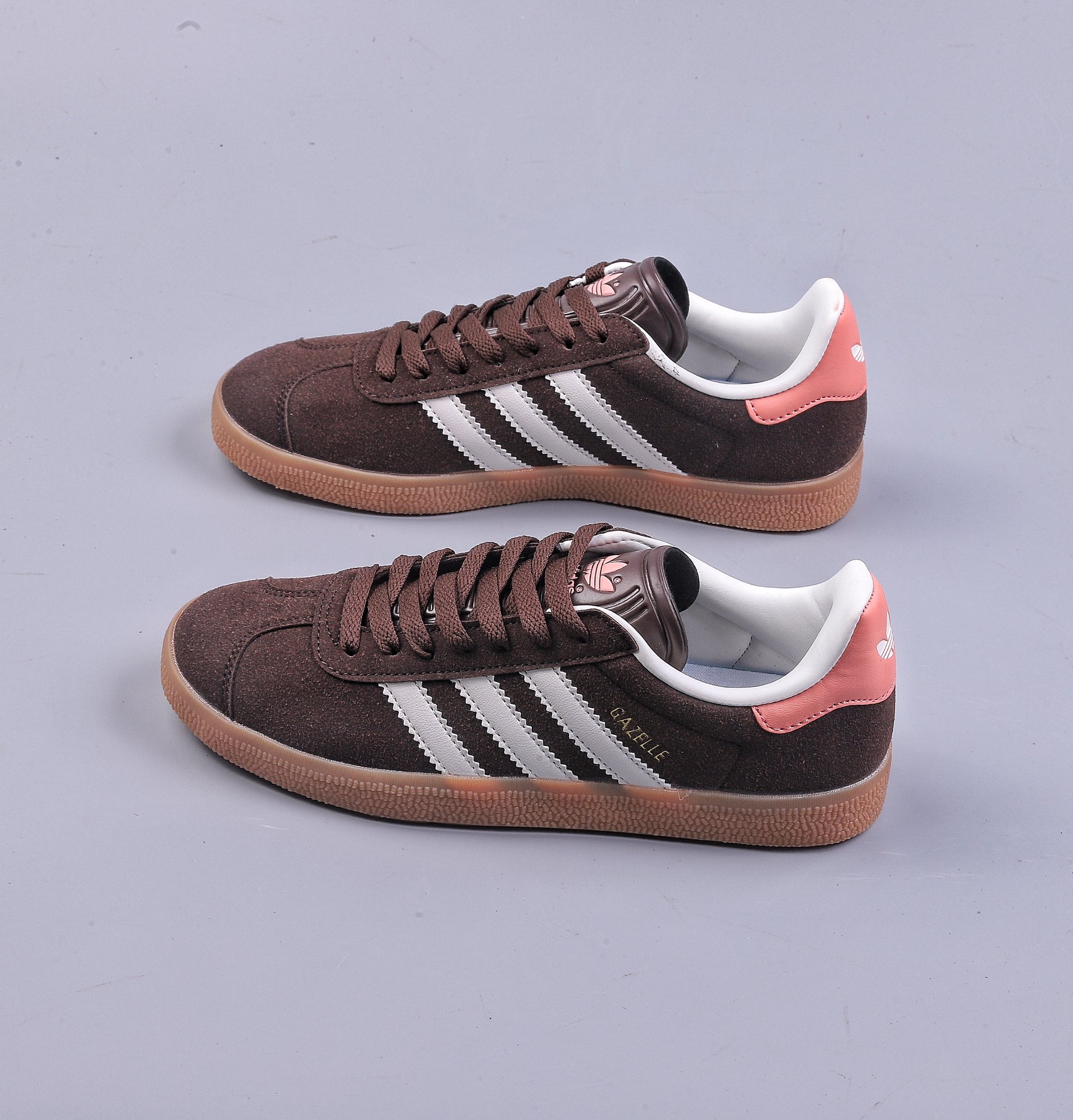 140 YH Adidas Originals Gazelle 90 羚羊90复刻版系列板鞋“翻毛褐棕橘粉白生胶底” IF3233