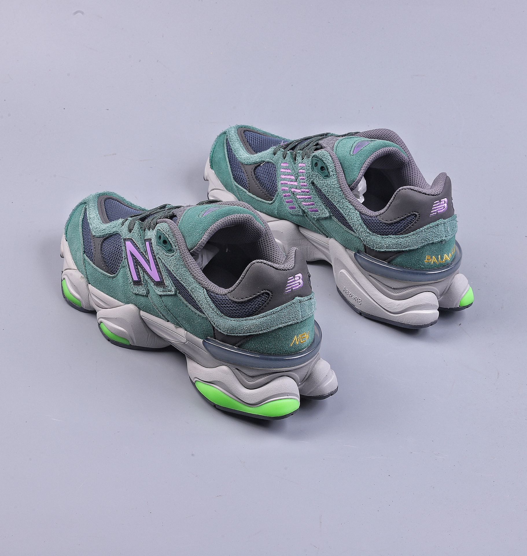 New Balance 9060 ”Forest Green/Purple/Volt” series retro all-match dad style casual sports running shoes ”Forest Green Purple Fluorescent Green” U9060GRE