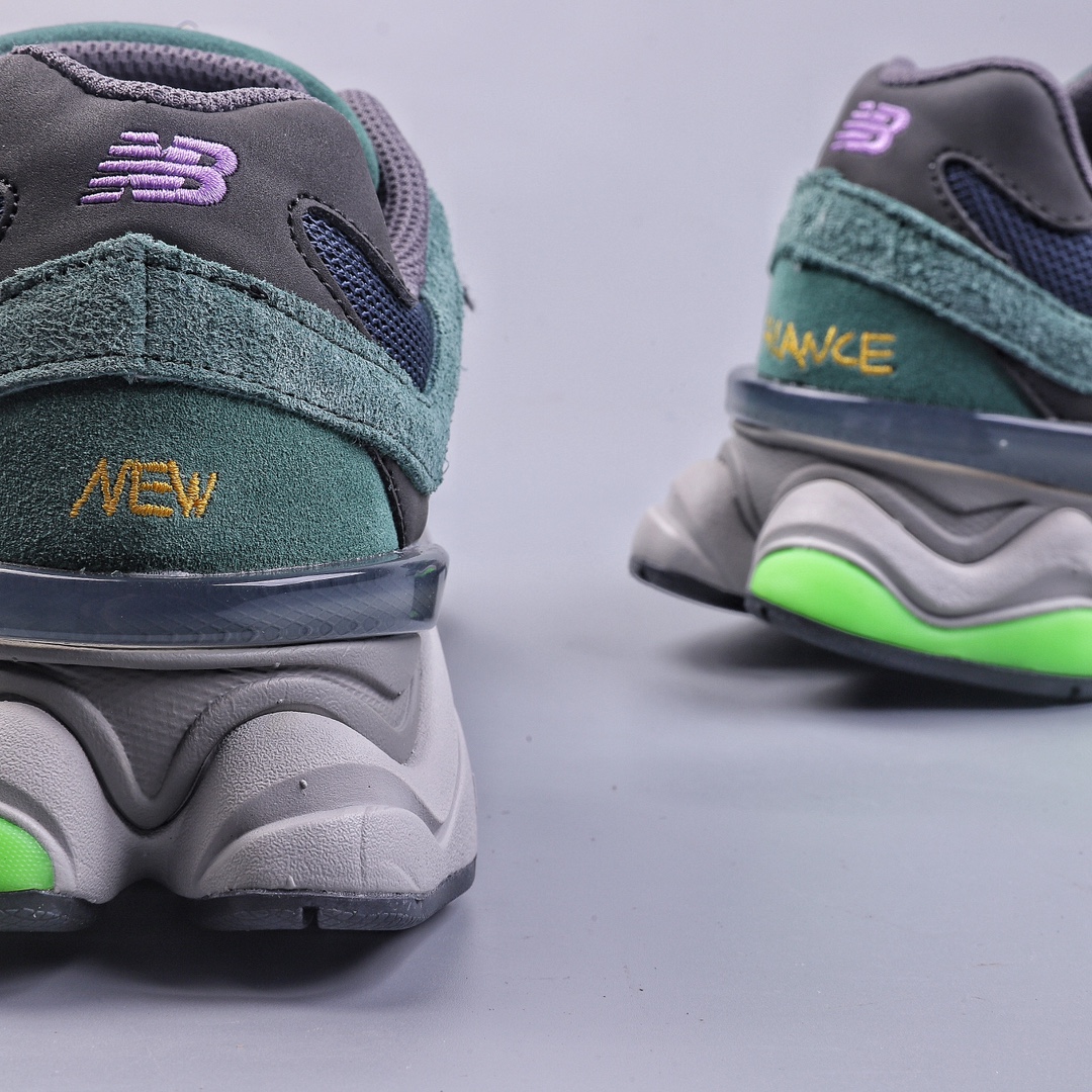 New Balance 9060 ”Forest Green/Purple/Volt” series retro all-match dad style casual sports running shoes ”Forest Green Purple Fluorescent Green” U9060GRE