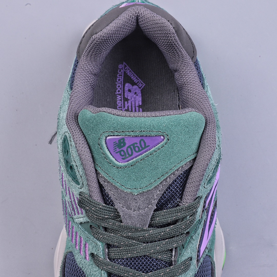 New Balance 9060 ”Forest Green/Purple/Volt” series retro all-match dad style casual sports running shoes ”Forest Green Purple Fluorescent Green” U9060GRE