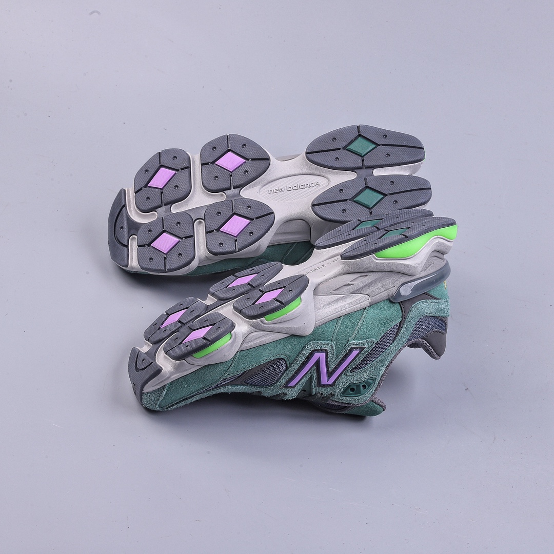 New Balance 9060 ”Forest Green/Purple/Volt” series retro all-match dad style casual sports running shoes ”Forest Green Purple Fluorescent Green” U9060GRE