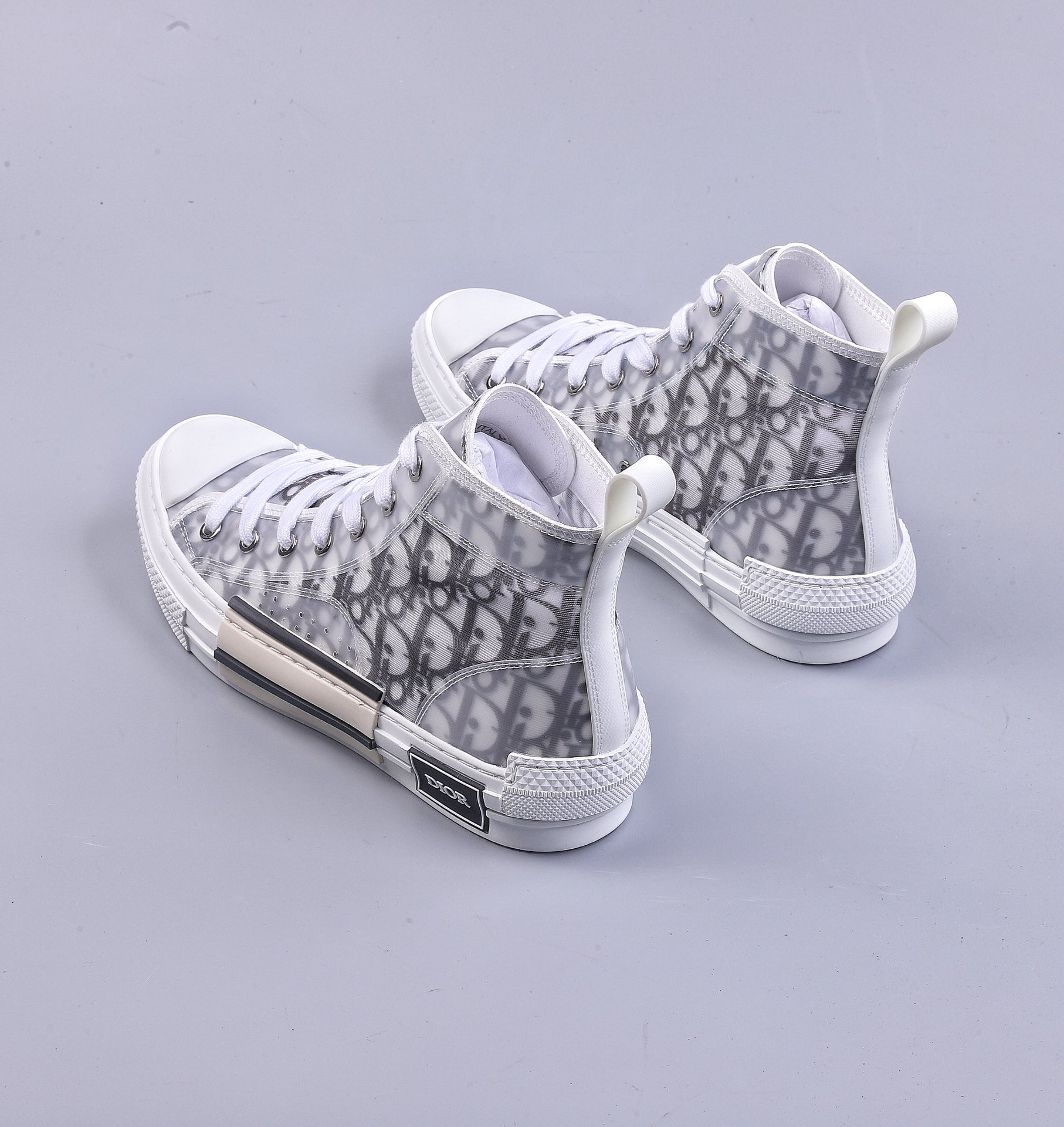 W DIOR Oblique High Top Sneakers Dior ”CD Oblique” series