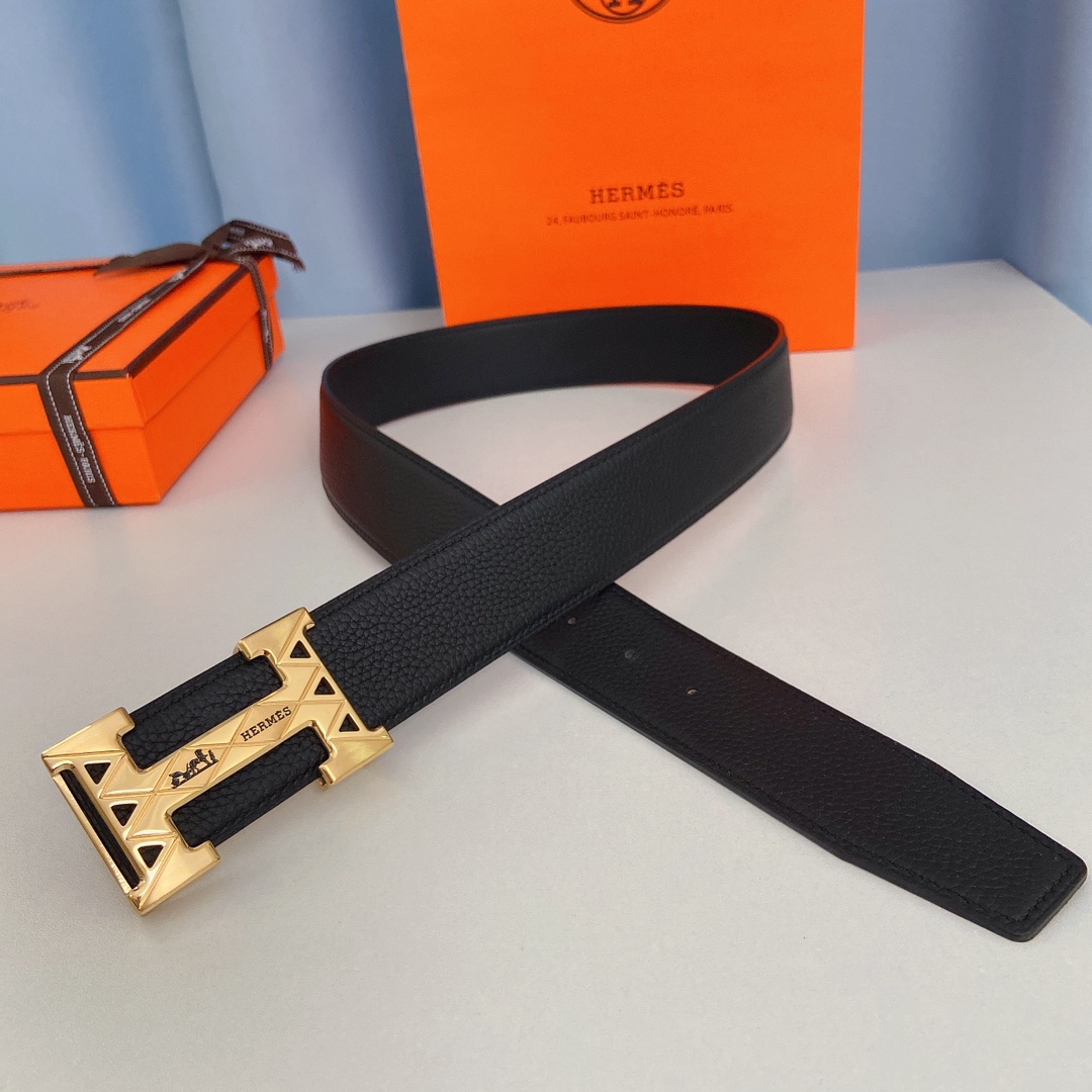 Hermes-双面原版皮配精钢五金扣防刮耐磨不褪色轻奢有品位3.8cm精品