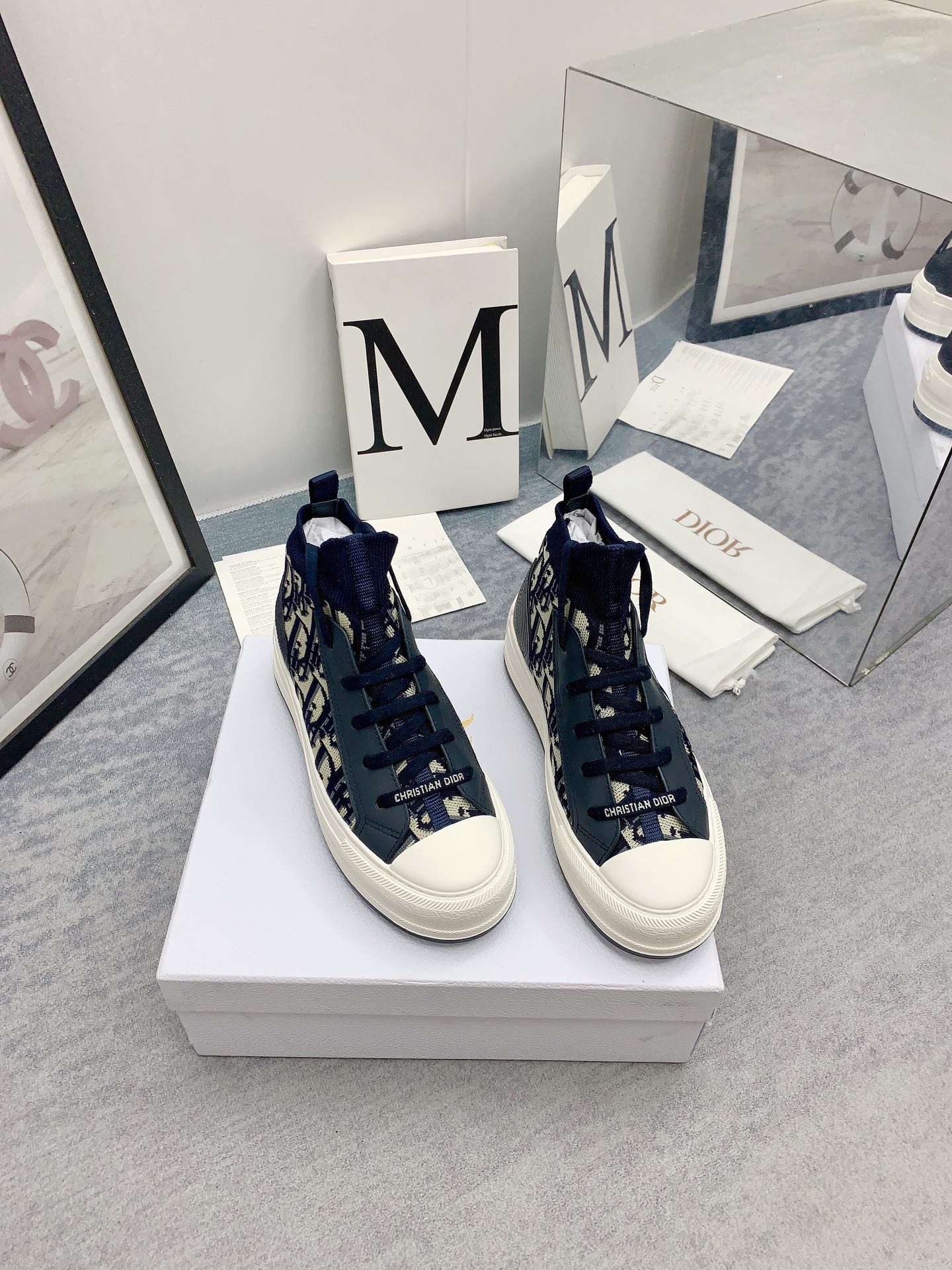 First Copy
 Dior Sneakers Canvas Shoes Embroidery Canvas Cotton Cowhide Sheepskin Oblique Casual