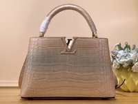 Louis Vuitton LV Capucines Bags Handbags Pink Cowhide Crocodile Leather Goat Skin Sheepskin N48865