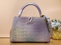 Louis Vuitton LV Capucines Bags Handbags Light Purple Cowhide Crocodile Leather Goat Skin Sheepskin N48865