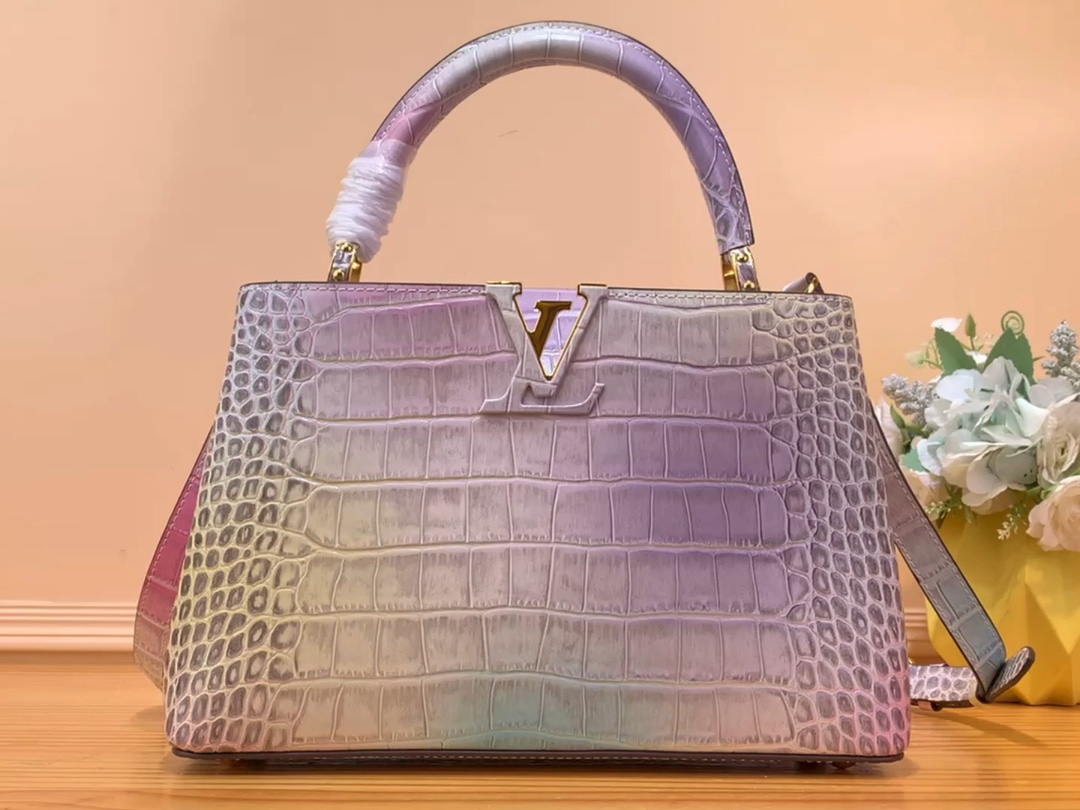 Where should I buy to receive
 Louis Vuitton LV Capucines Bags Handbags Light Purple Cowhide Crocodile Leather Goat Skin Sheepskin N48865
