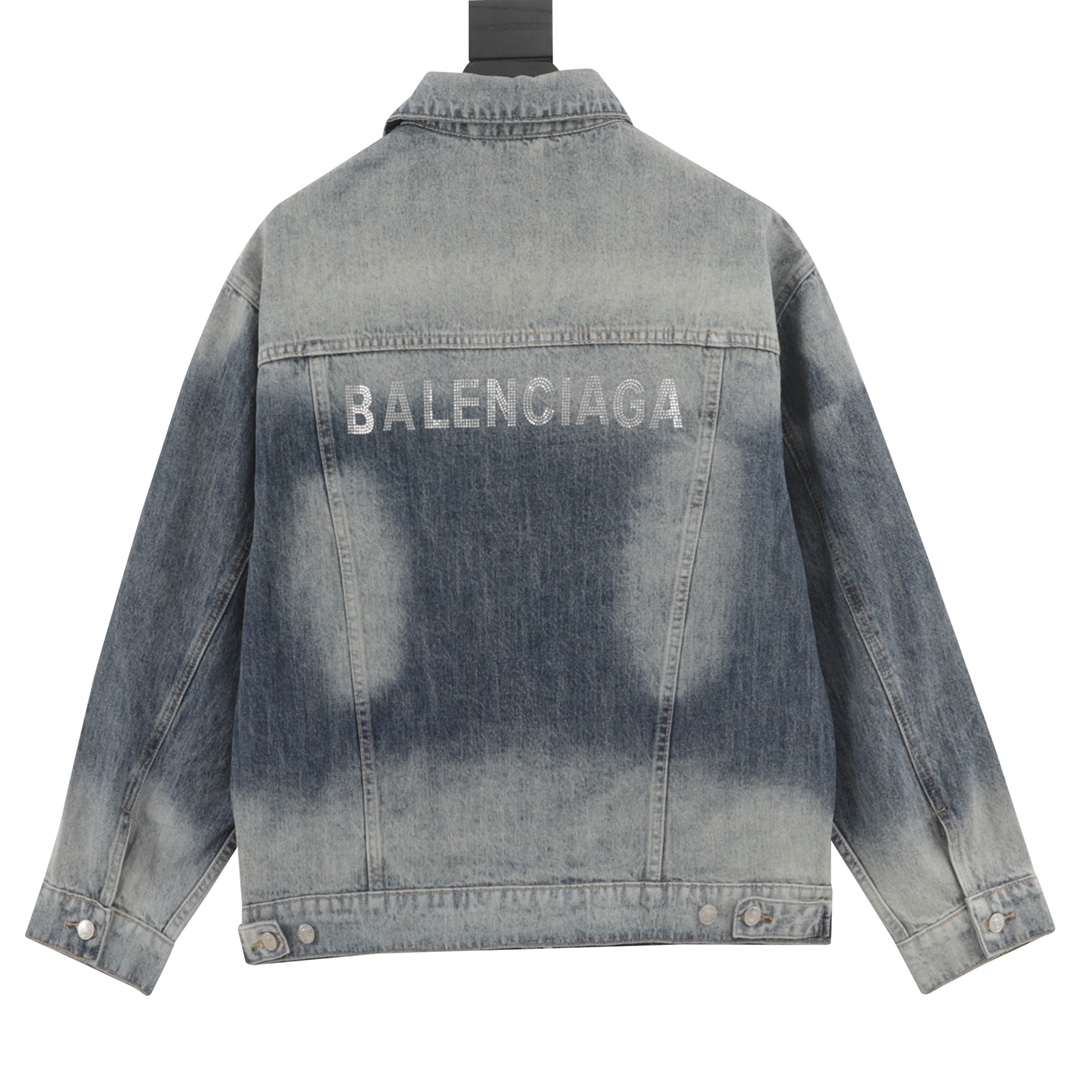 Balenciaga/巴黎世家 背后烫钻字母牛仔外套